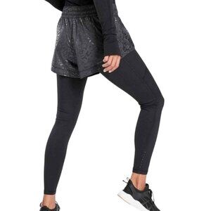 Athleta | Rainer 2-in-1 Tight Black Leopard Print